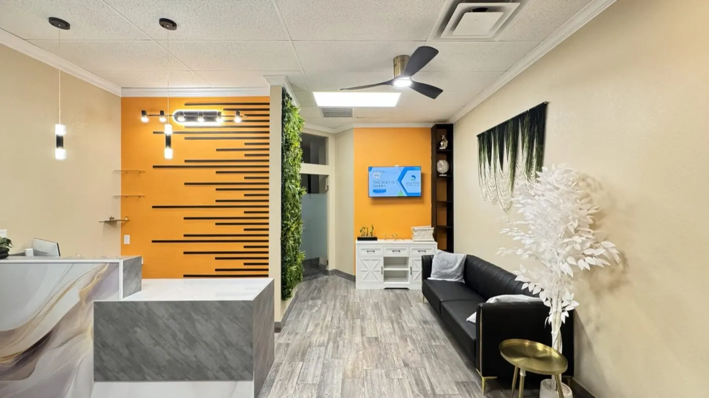The reception lounge at High Stone Wholistic Wellness