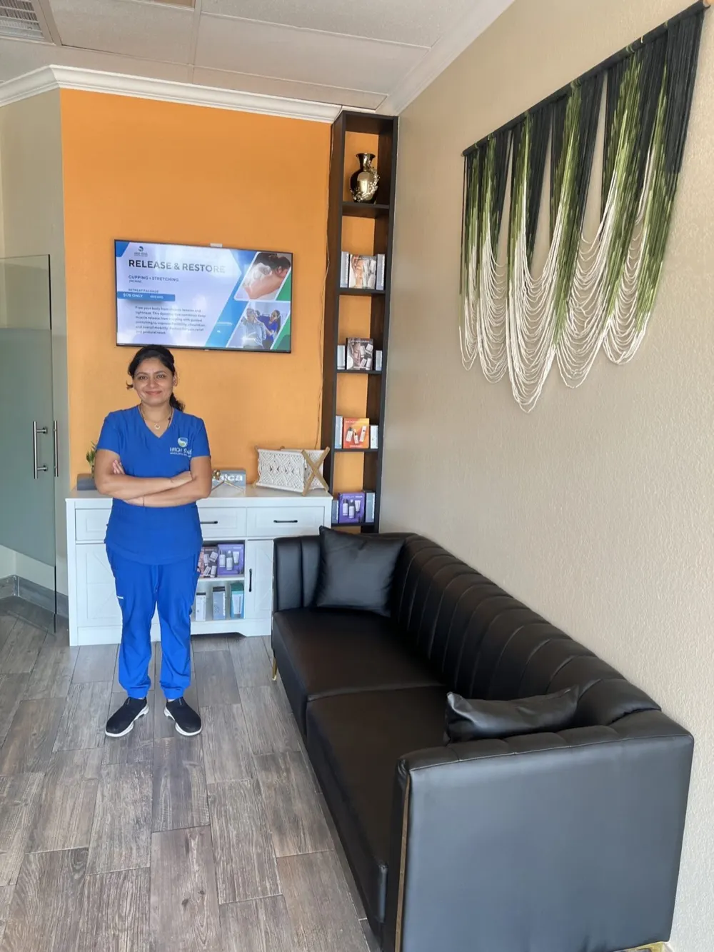 A member of the High Stone team at the Colleyville reception desk